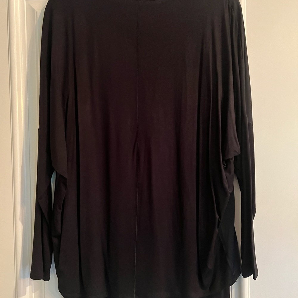 White House Black Market Black Oversized Long Sleeve Blouse